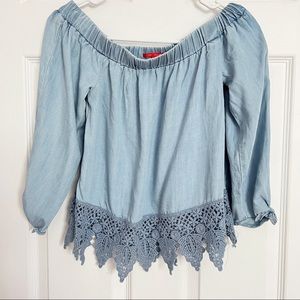 Anthropologie | Chelsea & Violet | Off The Shoulder Bohemian Crop Top